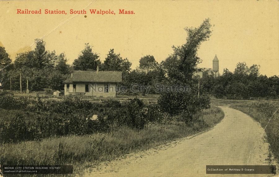 Postcard: Railroad Station, South Walpole, Massachusetts